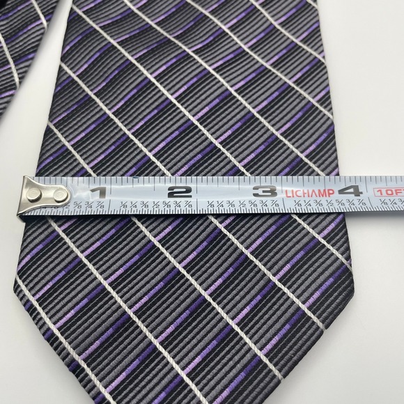 Pronto Uomo Mens Silk Plaid Necktie Hand Made In China Formal Dress Tie - Picture 5 of 5